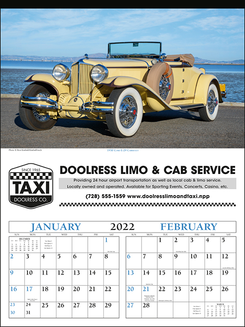 Classic Cars Upright Desk Calendars